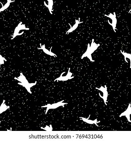 seamless pattern of space cats. vector editable file