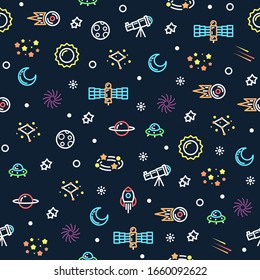 Seamless Pattern Space Line Background