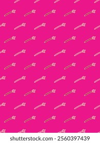 Seamless pattern with space meteors, comets and asteroids with fire trails 