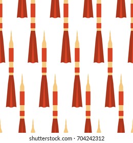 Seamless pattern with space rocket. Vector illustration.
