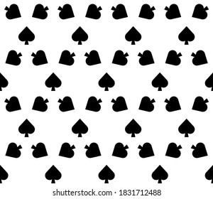 Seamless pattern with Spades card suit. Endless background. Vector illustration.