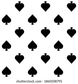 Seamless pattern with Spades card suit. Endless background. Vector illustration.