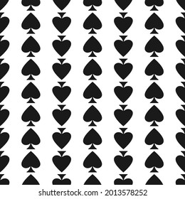 Seamless pattern with spades. Casino gambling, poker background. Alice in wonderland ornament. Fantasy wallpaper.