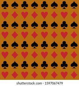 seamless pattern with spades, hearts, diamonds and clubs. endless pattern with poker suits. casino theme vector illustration.
