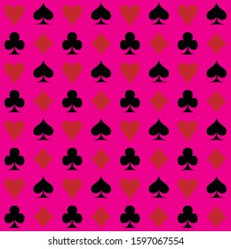 seamless pattern with spades, hearts, diamonds and clubs. endless pattern with poker suits. casino theme vector illustration.