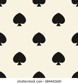 Seamless pattern with spades. Vector background with card suit