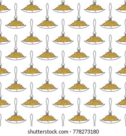 seamless pattern spaghetti on white background gray and yellow