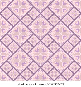 Seamless pattern in Spanish style. Spain tilework. Portugal ceramic tiles. Azulejo background