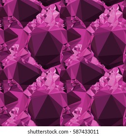 Seamless pattern with sparkling purple jewels. Vector clip art.
