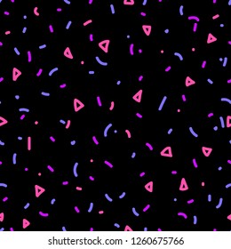 Seamless pattern with sparse bright elements on black background