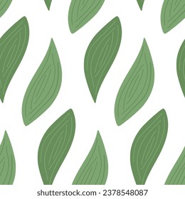 Seamless pattern of spathiphyllum leaves in trendy green shades. Design concept for different uses