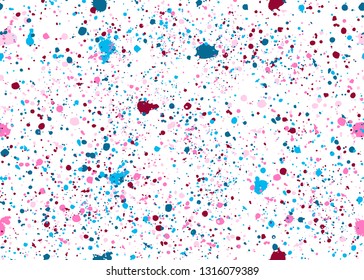 Seamless pattern with speckles different color. Spots of paint, small drops. Colorful abstract background.Vector. Texture print for clothes, fabric, textile, website, card, wrapping paper, wallpaper