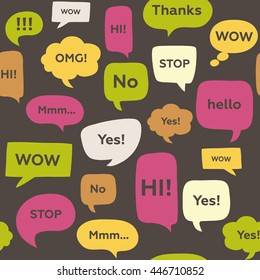 Seamless pattern with speech bubbles. 