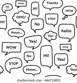 Seamless pattern with speech bubbles.