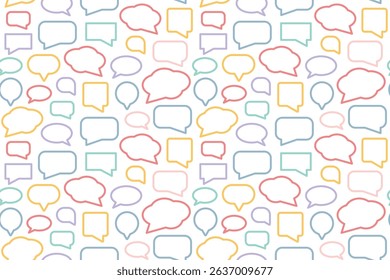 seamless pattern with speech bubbles, chat windows- vector illustration