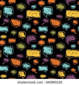 Seamless pattern with speech bubbles. Endless texture for wallpaper, fill, web page background, surface texture.