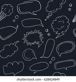 Seamless pattern with speech bubbles . Vector illustration.
