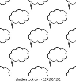 Seamless pattern with speech bubbles Welcome background. Doodle speech bubble pattern. Friendship design for your skin device or website