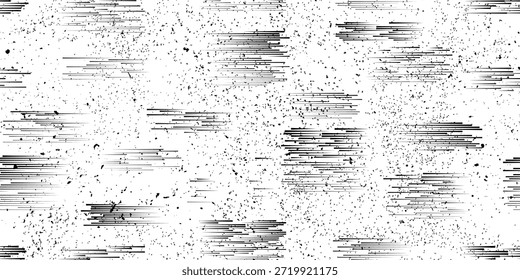 Nahtloses Muster mit Geschwindigkeitslinien . Stoffmuster mit gestreiften Design-Elementen .Wiederholende schnelle schwarze Linien .Geometrische Form. Dynamische geometrische Endlos-Overlay-Textur.
