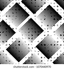 Seamless pattern with speed lines, halftone dots , circles . minimalistic poster with striped Design elements .Repeating Vector stripes .Geometric shape. Dynamic geometrical Endless overlay texture.