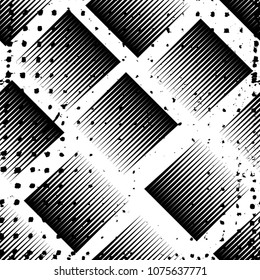 Seamless pattern with speed lines, halftone dots , circles . minimal poster with striped Design elements .Repeating Vector stripes .Geometric shape. Dynamic geometrical Endless overlay texture.