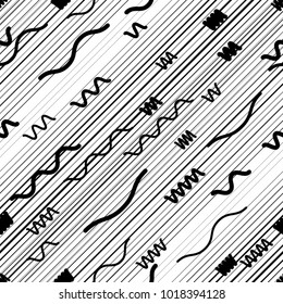 Seamless pattern with speed lines. Minimal
 unusual poster Design .repeating , diagonal, slanting, oblique Black Vector stripes .Geometric shape. Endless texture