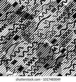 Seamless pattern with speed lines, squares, circles . minimalistic poster with striped Design elements .Repeating Black Vector stripes .Geometric shape. Dynamic geometrical Endless overlay texture.