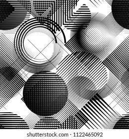 Seamless pattern with speed lines.Triangles
 unusual poster Design .Black Vector stripes .Geometric shape. Endless texture . futuristic template. Geometrical modern background with striped shapes