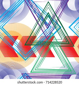 Seamless pattern with speed lines.Triangles
 unusual poster Design .colorful Vector stripes .Geometric shape. Endless texture