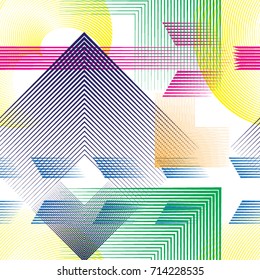 Seamless pattern with speed lines.Triangles
 unusual poster Design .colorful Vector stripes .Geometric shape. Endless texture