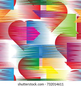 Seamless pattern with speed lines.Triangles
 unusual poster Design .Colorful Vector stripes .Geometric shape. Endless texture . futuristic template. Geometrical modern background with striped shapes