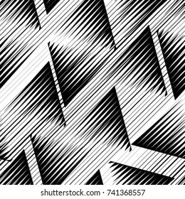 Seamless pattern with speed lines.Triangles
 unusual poster Design .repeating , diagonal, slanting, oblique Black Vector stripes .Geometric shape. Endless texture