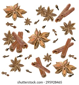 seamless pattern with spice, drawing by watercolor, hand drawn vector illustration