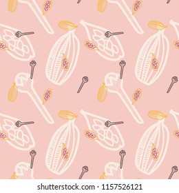 seamless pattern with spices clove and badd