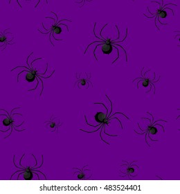 Seamless pattern with spider web on Halloween.