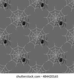 Seamless pattern with spider web on Halloween.