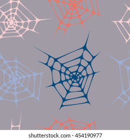 seamless pattern, spider web, vector illustration