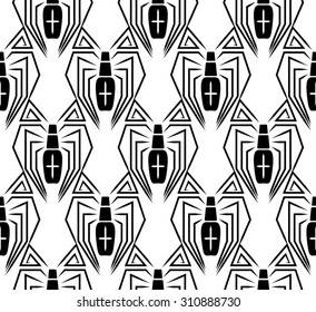 seamless pattern of spiders arranged in a circle
