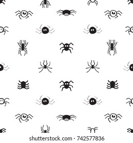Seamless pattern with spiders. Halloween background.