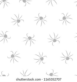 Seamless pattern with spiders. Halloween grey background.