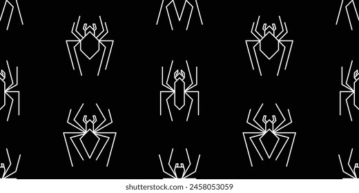 Seamless pattern with Spiders. isolated on white background