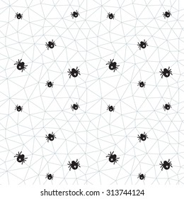 Seamless pattern Spiders on the Web.  Vector illustration