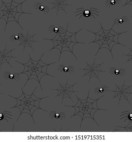 Seamless pattern. Spiders. Web. Vector. Festive decor element, cover. Wrapper. Background for invitation or congratulations. Can be used for fabric