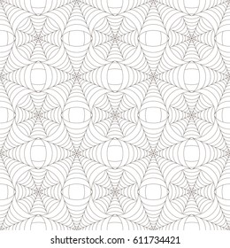 seamless pattern with spiderweb, black and white  background for Halloween