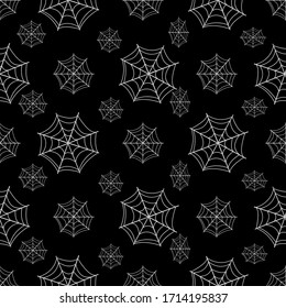 Seamless pattern with spiderweb. Halloween background. Vector.