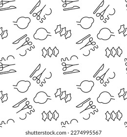 Seamless pattern of spinal cord, eye ball, surgery tools. Suitable for shops, web sites and applications, media, backgrounds