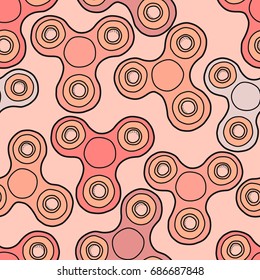 Seamless pattern with spinners. Colorful vector illustration

