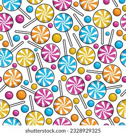 Seamless pattern spiral candy background design illustration