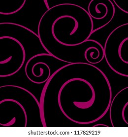 Seamless pattern with spiral curls