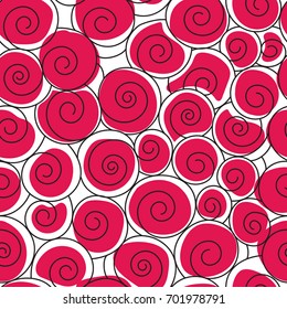 seamless pattern with spiral curls